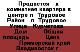 Прадается 3-х комнатная квартира в центре п. Трудовое › Район ­ п. Трудовое › Улица ­ Курчатова › Дом ­ 35 › Общая площадь ­ 41 › Цена ­ 4 200 000 - Приморский край, Владивосток г. Недвижимость » Квартиры продажа   . Приморский край,Владивосток г.